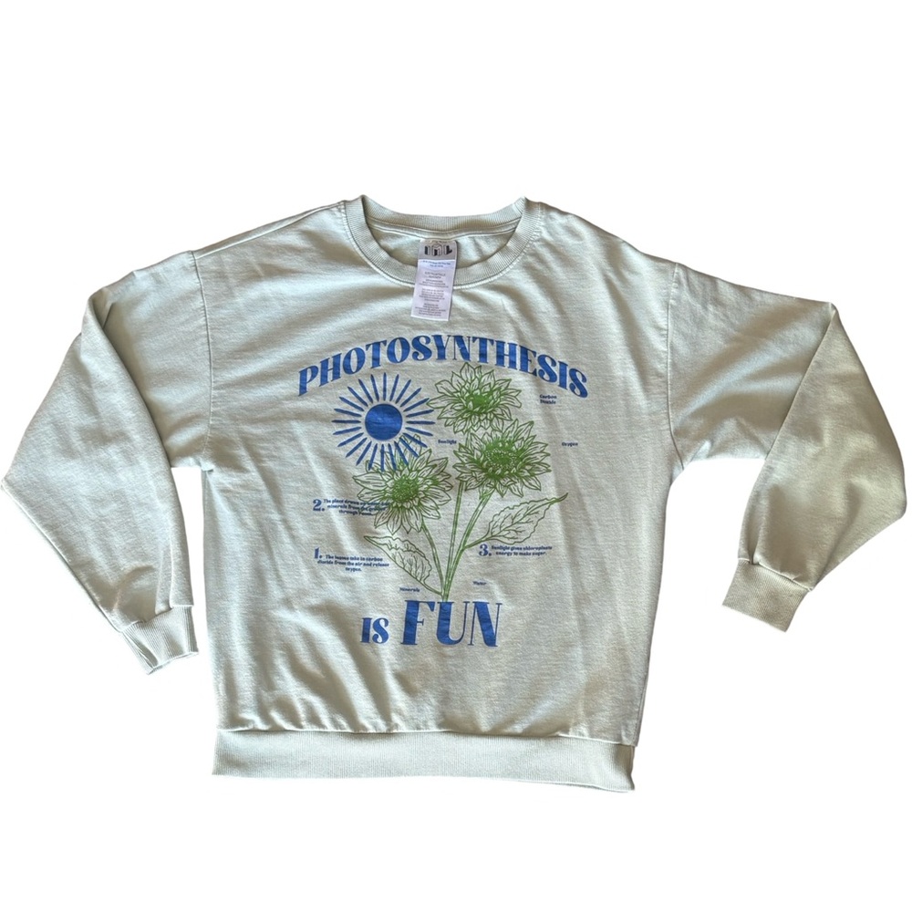 Isaac Morris Limited Photosynthesis is Fun Graphic Crewneck Sweatshirt XS 🧪